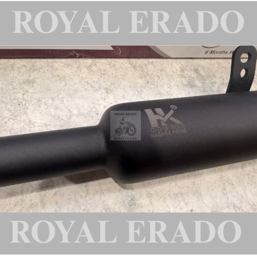 Royal enfield classic reborn battalion standard new model j series engine Hk Indore silencer exhaust in black would give medium sound 3 filters inside
