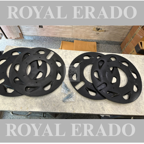 Royal enfield hunter 350 wheel cover in black for fat boy type alloy wheel look of spoke rim