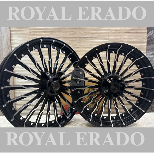 Pajero 22 SPOKE TALWAR ALLOY BLACK FOR for Royal Enfield reborn classic double disc and new standard battalion after 2022 model ( front 19” disc & rear disc 18” )