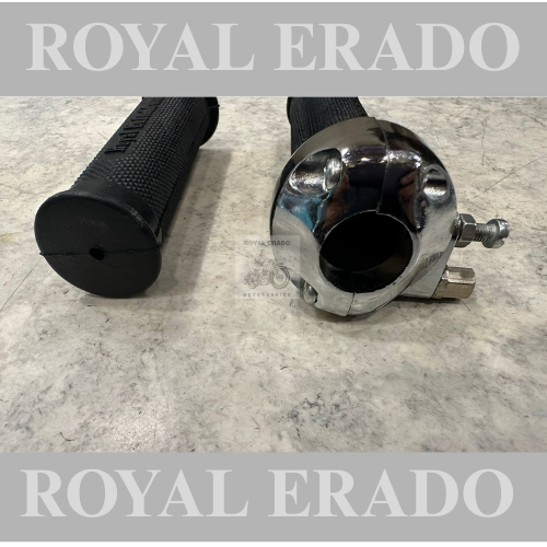 Royal Enfield vintage g2 1962 model bullet 350 Standard throttle grip set, heavy quality with Royal Enfield India logo written.