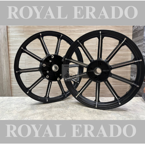 Raceby kingway 10 spoke harley design alloy wheel for classic and thunderbird double disc front 19” disc and rear 18” disc