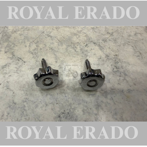 Royal Enfield brass chrome tool box flower nut for vintage G2 1962 old model bullet 350 cast iron engine ci engine, standard electra.
