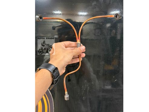 Royal Enfield Rocker Oil Pipe In Copper For Vintage G2 1962 Old Model Bullet 350 Standard Electra ( Small Bolt Pipe)