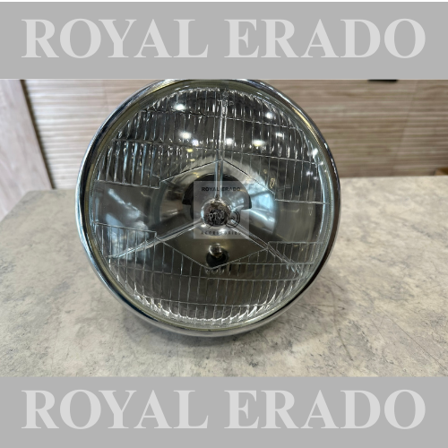 Royal enfield g2 vintage 1962 old model bullet standard head light with amp meter and lucas beam and brass head light switch