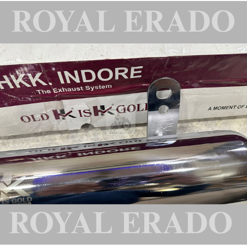 Royal enfield reborn classic and battalion standard Hk Indore silencer exhaust in chrome with dug dug sound , medium sound