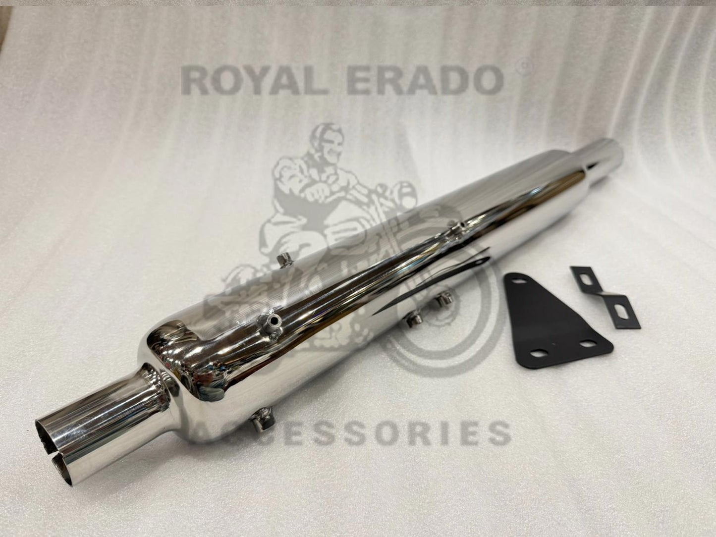 Stainless Steel Punjab Silencer ( Non-rustable ) Loud Sound Free Flow Exhaust For Royal Enfield Classic Electra Standard Bs-6