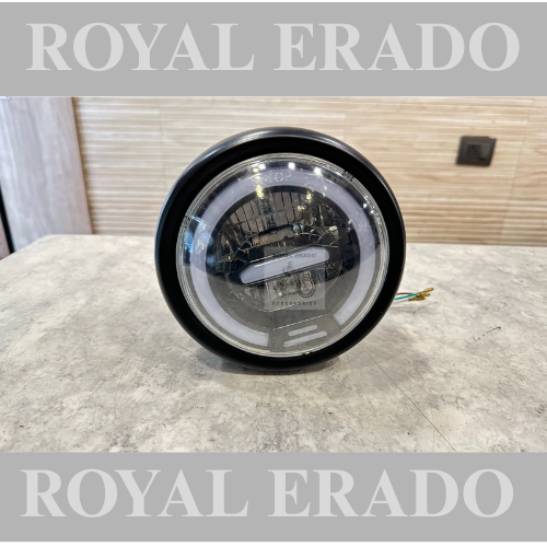Royal Enfield avenger thunderbird complete head light with led projector for chopper bobber Harley 883 modification