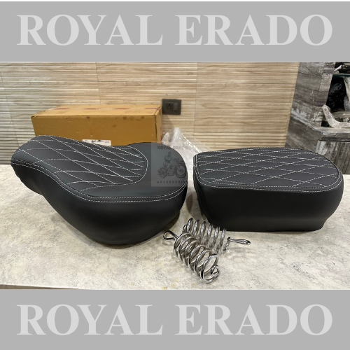 Royal enfield classic electra standard comfortable seat with springs in black for long rides