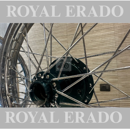 Royal enfield cycle wheel rim assembly for old model g2 1962 bullet 350 standard in black and chrome