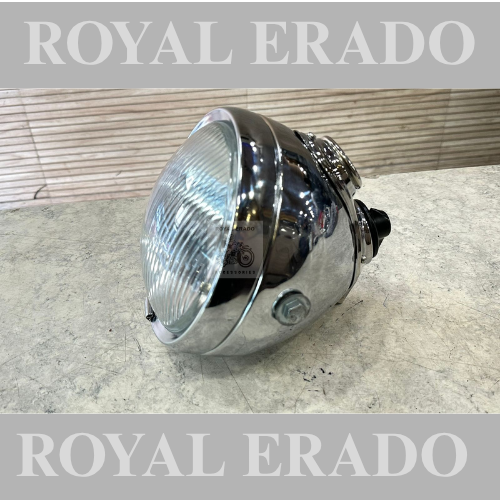 Royal enfield vintage g2 1962 old model bullet 350 standard electra and classic , Thunderbird old model style head light in chrome with ampmeter and head light switch