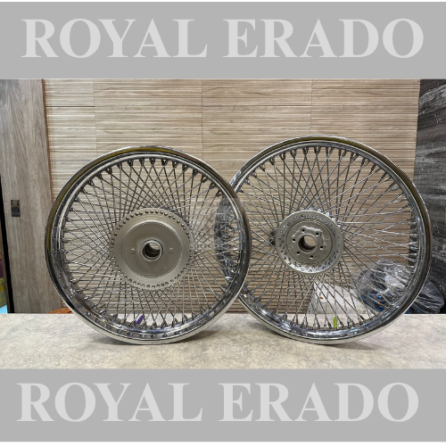 Royal enfield classic electra standard bs-3 bs-4 vintage g2 1962 old model bullet 350 100 spoke chrome wheel rim harley design wheels