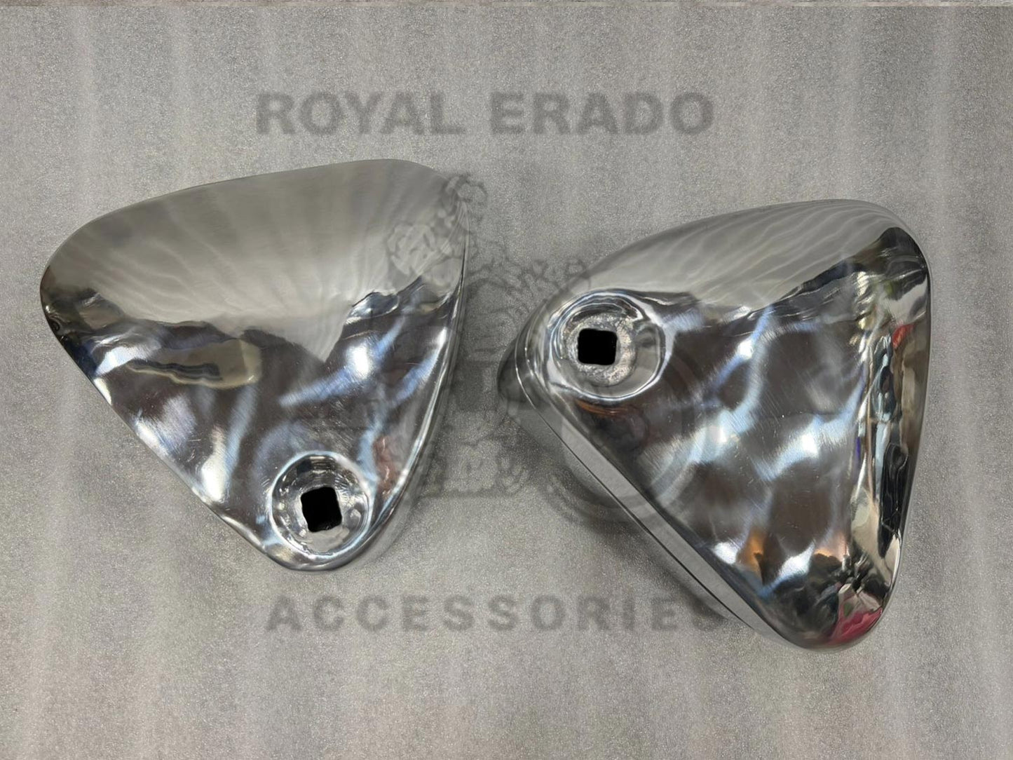 Royal Enfield Classic Electra Standard Vintage G2 1962 Old Model Bullet 350 Aluminum Chrome Tool Box (Non-rustable )