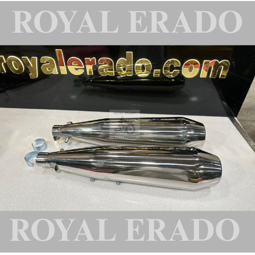 Growler Performance exhaust Stainless steel silencer with DB killer D.B killer in chrome / Silver for Interceptor /GT