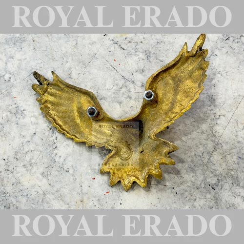 Universal Brass Eagle Logo For Rear Mudguard Flap, Air Filter Box, And Battery Cover For Royal Enfield Classic Electra And Standard Reborn Classic, New Battalion Standard, Vintage G2 1962 Old model Bullet 350, and Jawa Bobber Perak