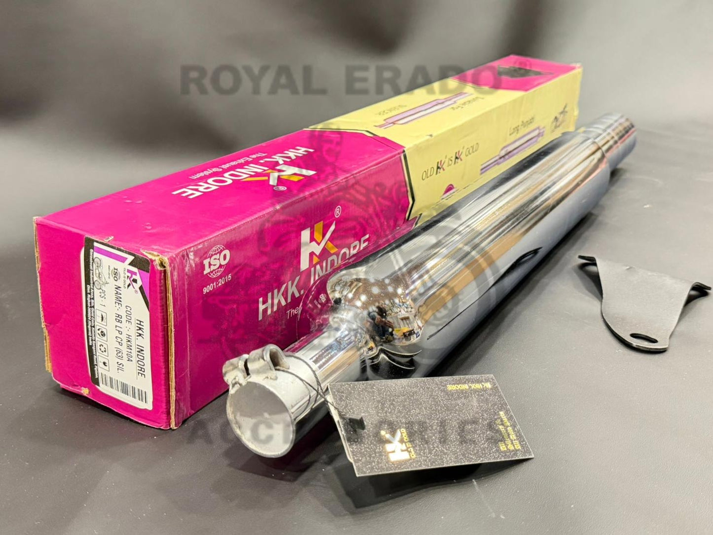 Hk-indore Company Long Punjab Silencer 63mm Big Mouth Free Flow Loud Sound For Royal Enfield J-1950series Reborn Classic & New Standard Battalion