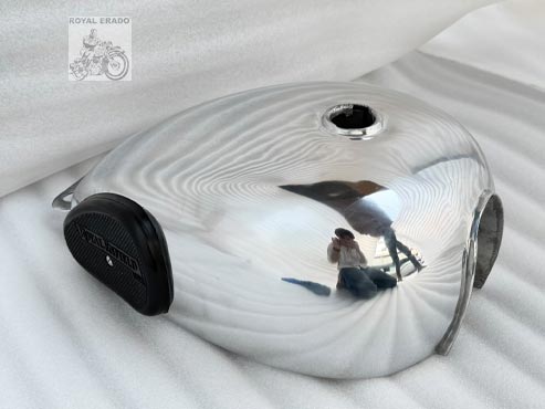Royal Enfield Classic Electra Standard Aluminium Chrome Tank With Knee Pads (non- rustable)
