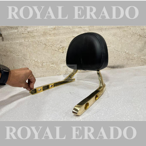 Royal Enfield Reborn Classic and Battalion Standard Brass Backrest with Cushion