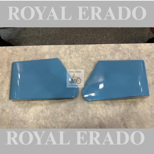 Royal enfield classic electra standard thunderbird side panels in blue colour to convert into bobber chopper harley style