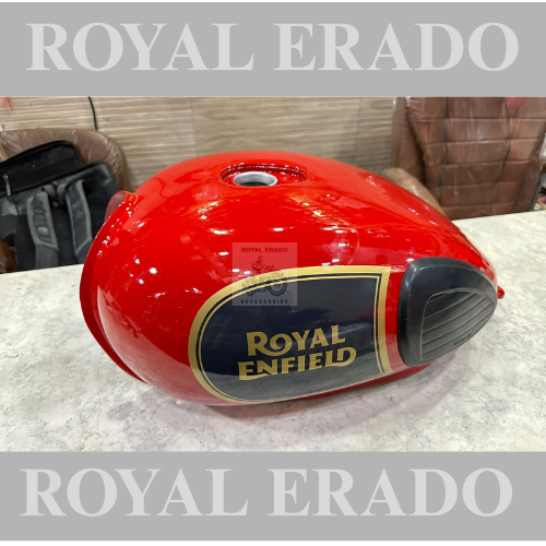 Royal enfield classic red tank without paint raw knee pads be-3 bs-4