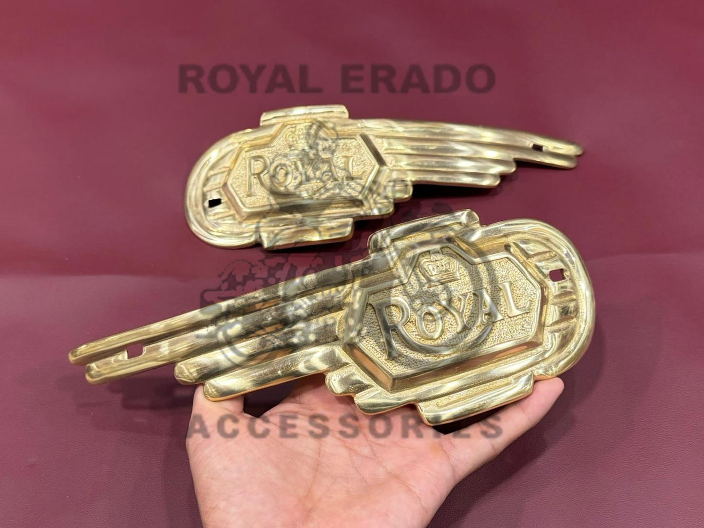 Brass Heavy Royal Tank Monogram For Royal Enfield Standard Vintage G2 1962 Old Model Bullet 350