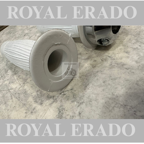 Royal Enfield vintage g2 1962 model bullet 350 cast iron engine ci engine standard throttle grip set balloon grip white.