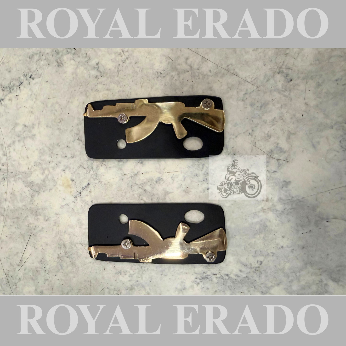 Rear seat handle gun rifle ( Ak47 ) logo monogram badge for rear seat handle for Classic Electra Standard vintage G2 1963 old model bullet 350