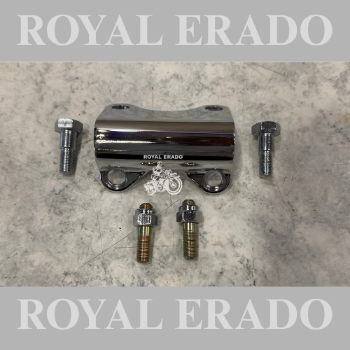 Royal Enfield handle clamp with bolts in chrome for standard Classic Electra vintage g2 1962 old model bullet 350