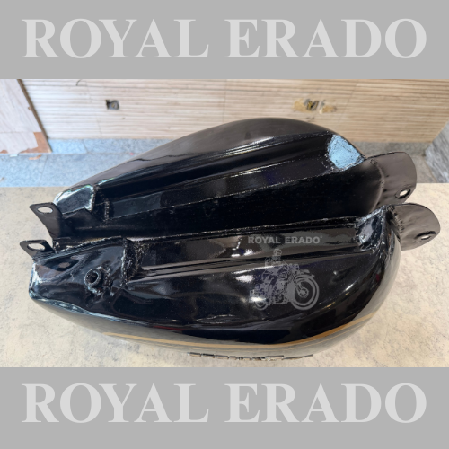 Royal Enfield old model vintage G2 1962 Bullet 350 cc black tank with gold lining, with a golden pin strip tank for Classic Electra Standard.