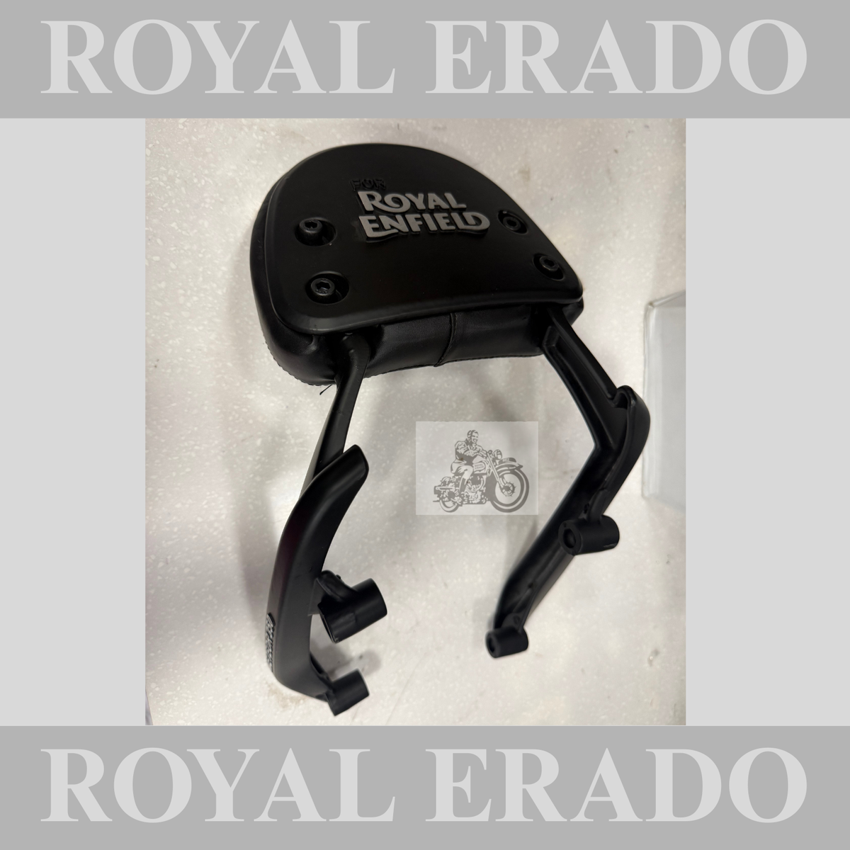 Royal Enfield Reborn Classic 350 & new battalion standard backrest in black with cushion and in aluminium