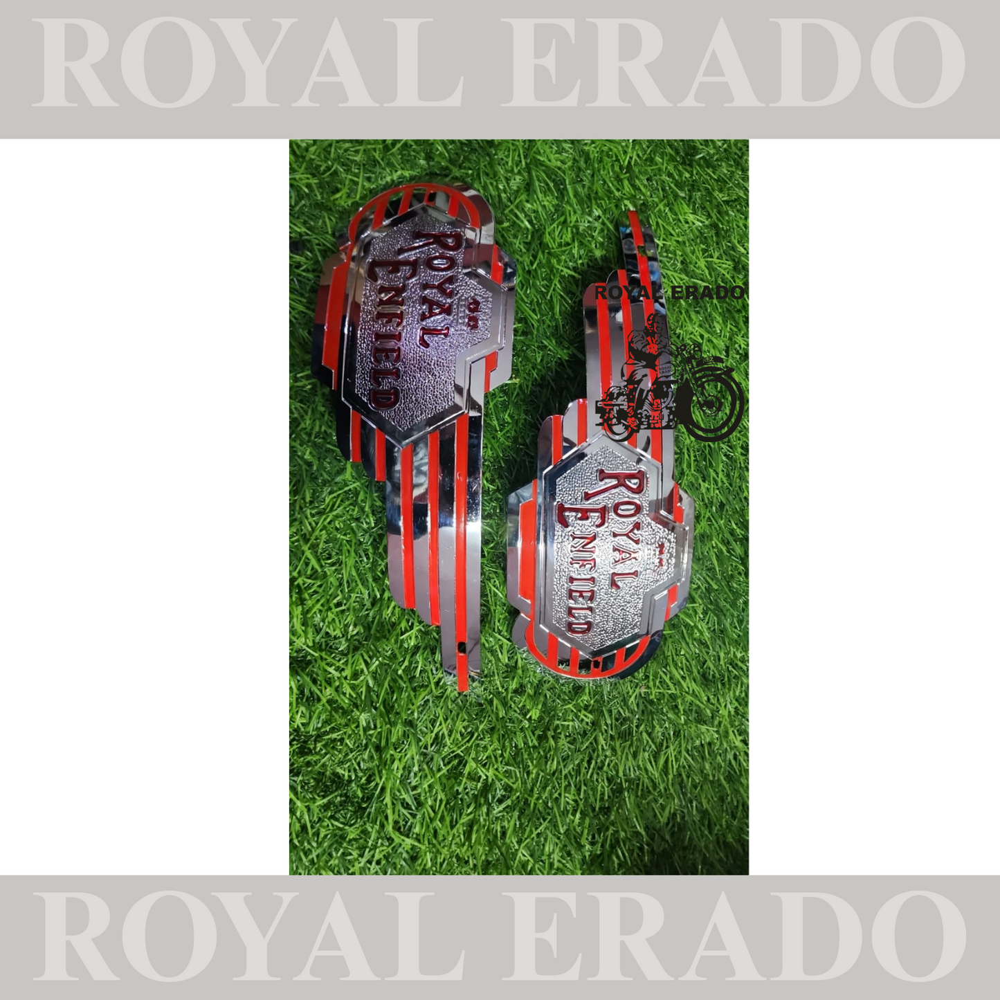 Royal engield vintage style chrome tank monogram decal for standard and vintage model g2.