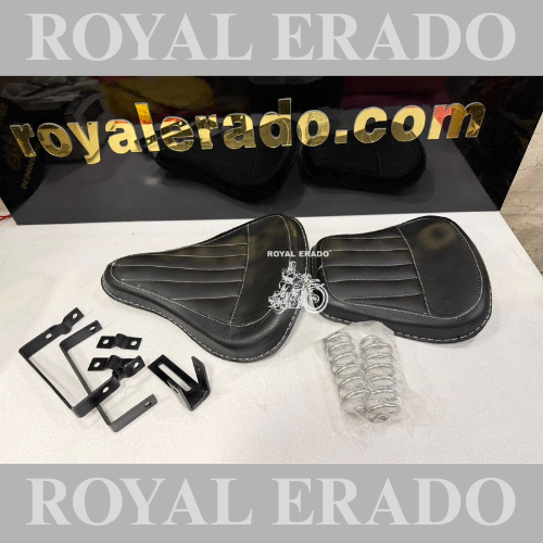 Royal Enfield Kabir Singh style seat with stitching for Classic Electra and Standard, also fits the vintage G2 1962 old model Bullet 350