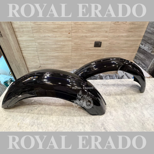 Royal Enfield vintage G2 1962 old model Bullet 350 front and rear black mudguard with line at centre ( bech mai dhare nas vale ).