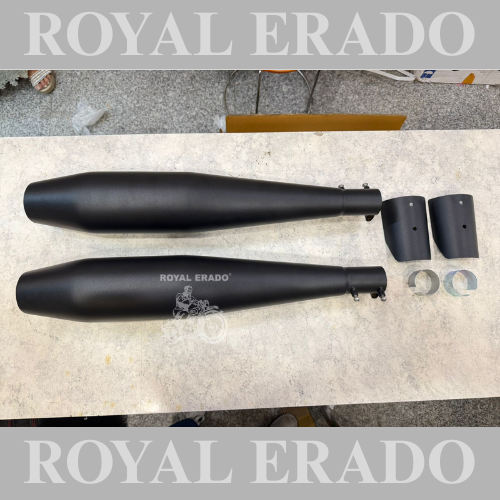 Venom Performance exhaust Stainless steel silencer with DB killer D.B killer in Black for Interceptor / GT Continental 650.