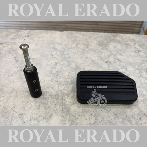 Royal Enfield Super Meteor 650 gear lever extender and big brake rubber for a comfortable ride.