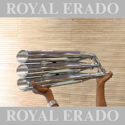 Royal Enfield Classic Electra Standard Battalion Harley style bobber chopper triple silencer exhaust with glasswool would give that base sound that can be made for Reborn Classic and new Standard Battalion also