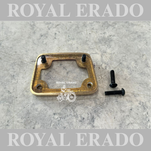 Royal Enfield UCE model Classic Electra Standard Tappet plate with glass in brass to see the oil inside the bike and the Tappet moving.