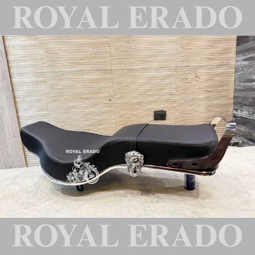 Royal Enfield new seat with lion buckle in chrome with royal seat handle for classic electra standard Reborn Battalion and vintage g2 1962 old model bullet 350