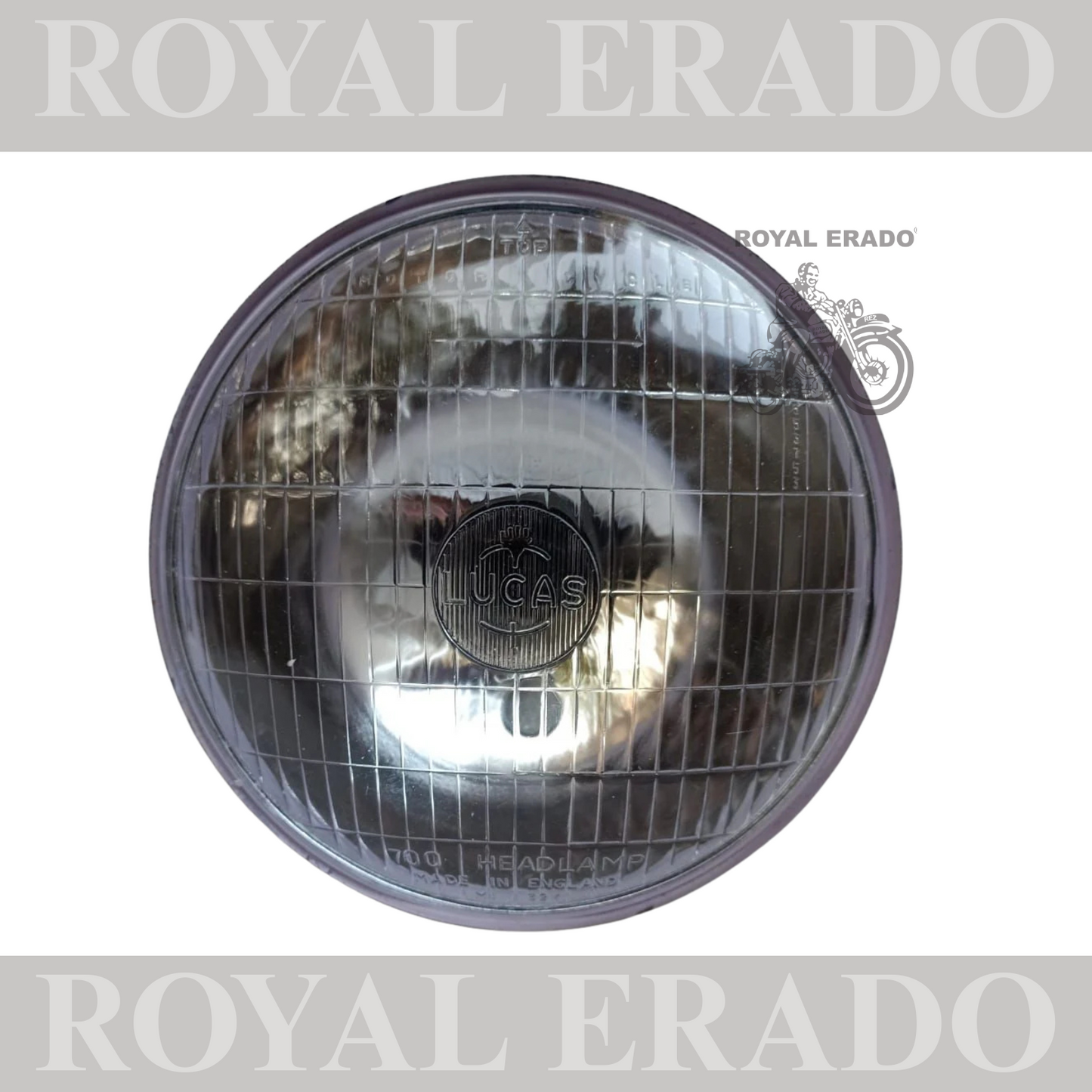 VINTAGE MOTORCYCLE ROYAL ENFIELD , BSA LUCAS 7" HEAD LIGHT BEAM