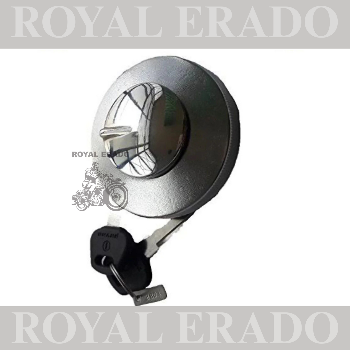 round fuel tank cap with lock in chrome for royal enfield standard and electra