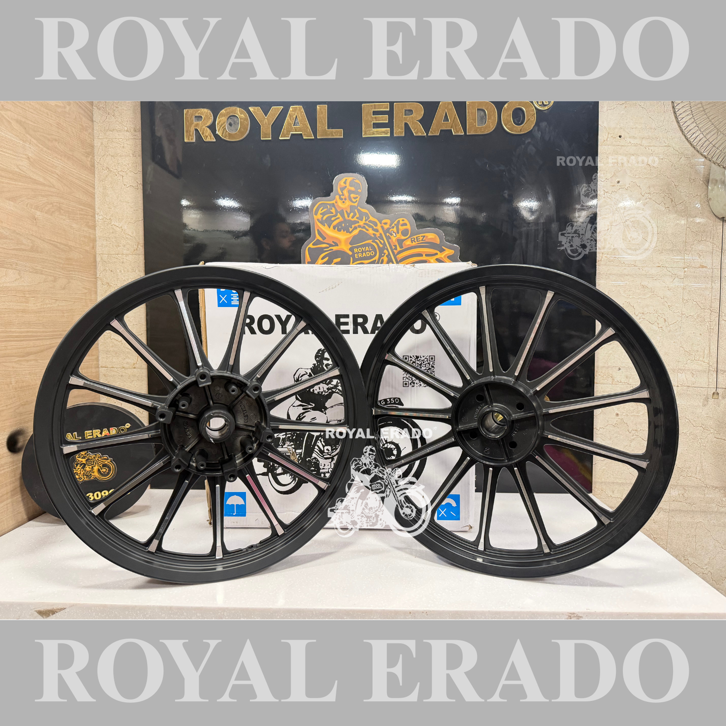 ROYAL ERADO 13 Spokes Alloy wheel for Royal Enfield standard abs and electra ( front 19” disc & rear 19” drum )