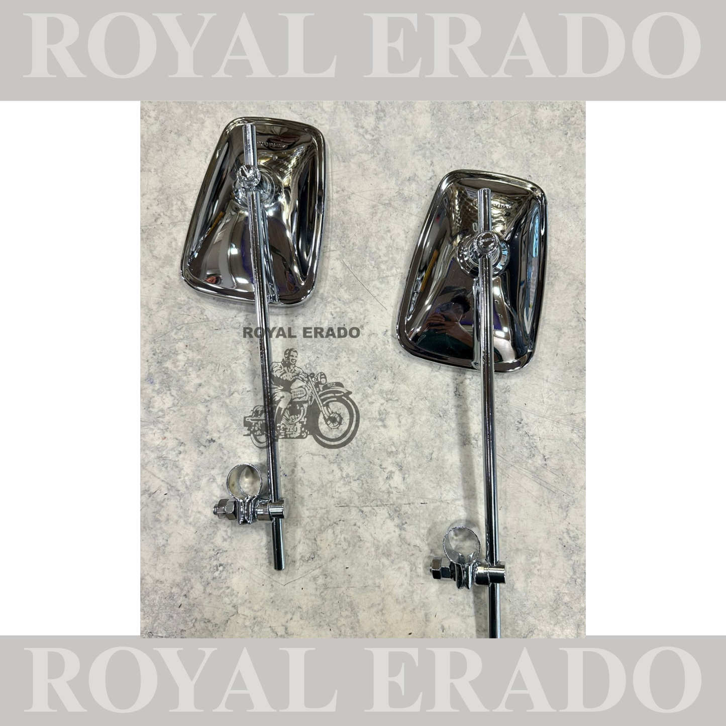 Royal Enfield Bullet Classic Electra Standard Vintage g2 old 1962 model handle bar mirror rectangle square