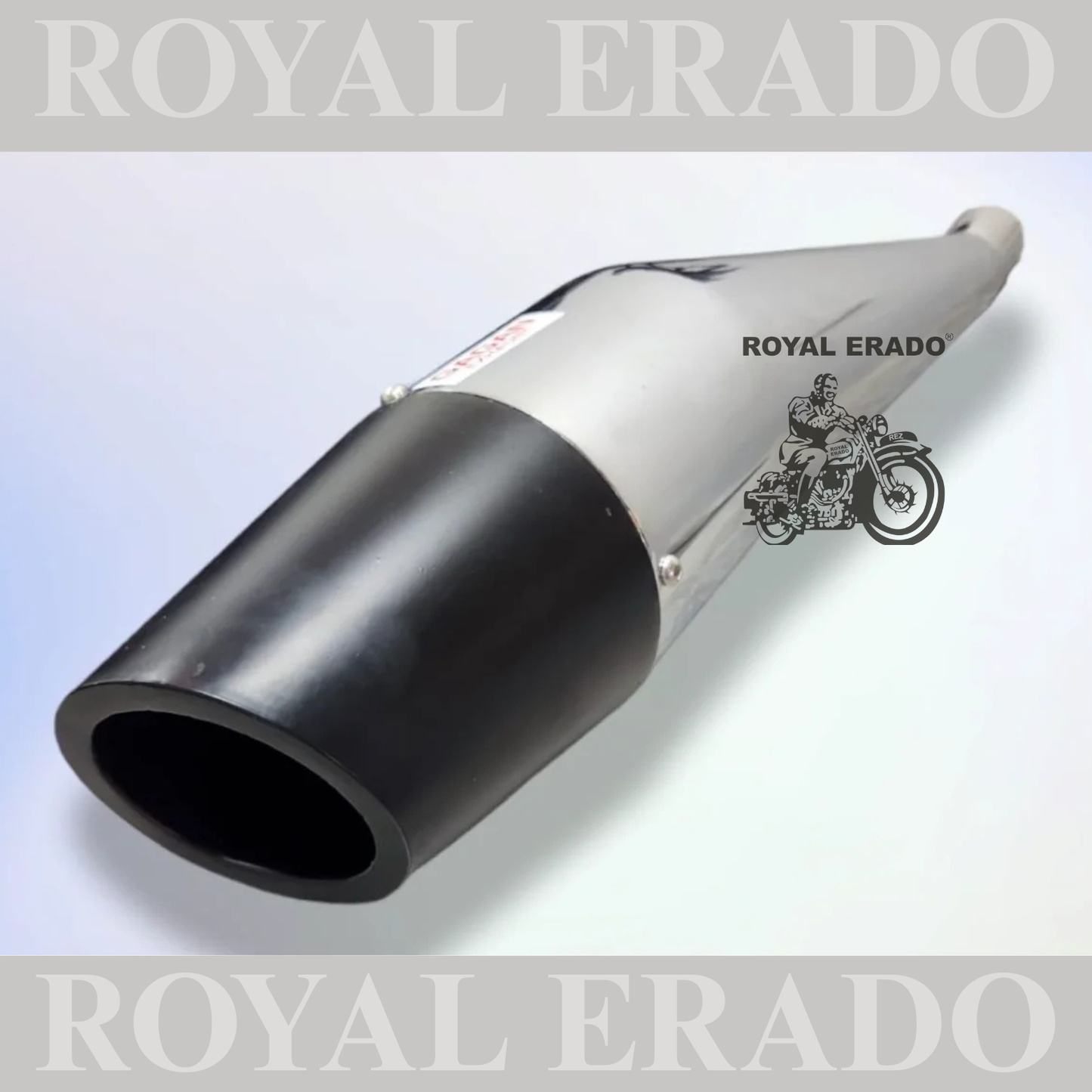 DOLPHIN PREMIUM SILENCER BLACK & CHROME FOR ROYAL ENFIELD CLASSIC ELECTRA STANDARD