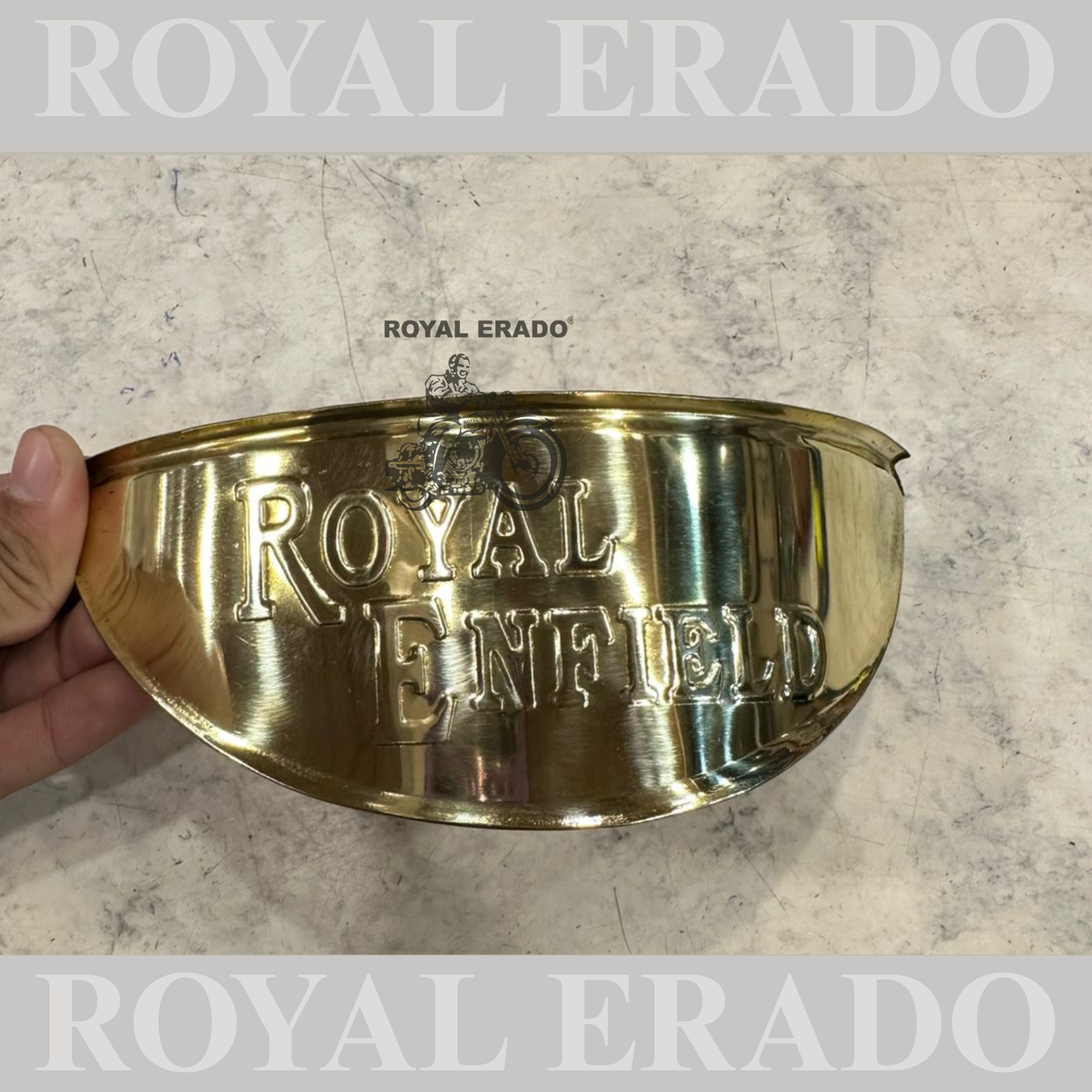 Royal enfield head light shade peak in brass for classic electra standard reborn