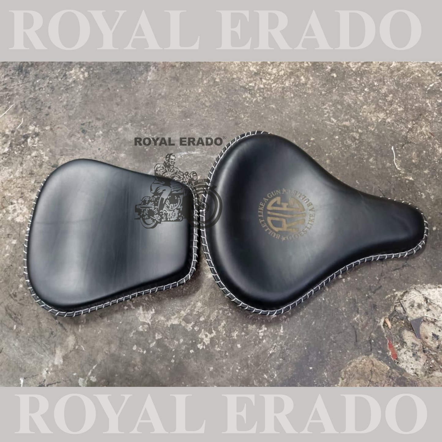 Kabir Singh seat leather Black Vintage style with spring ( ARJUN READDY SEAT ) for old Vintage G2 1962 bullet 350, Classic, Electra, and standard 350cc & 500cc, Reborn Classic