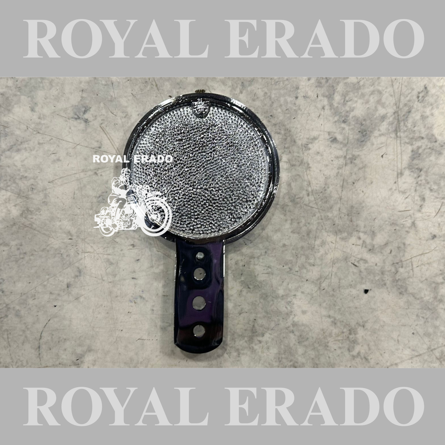 Royal Enfield Reborn Classic Electra Standard Battalion vintage g2 old model 1962 token holder British tax tag holder in chrome with glass E sticker