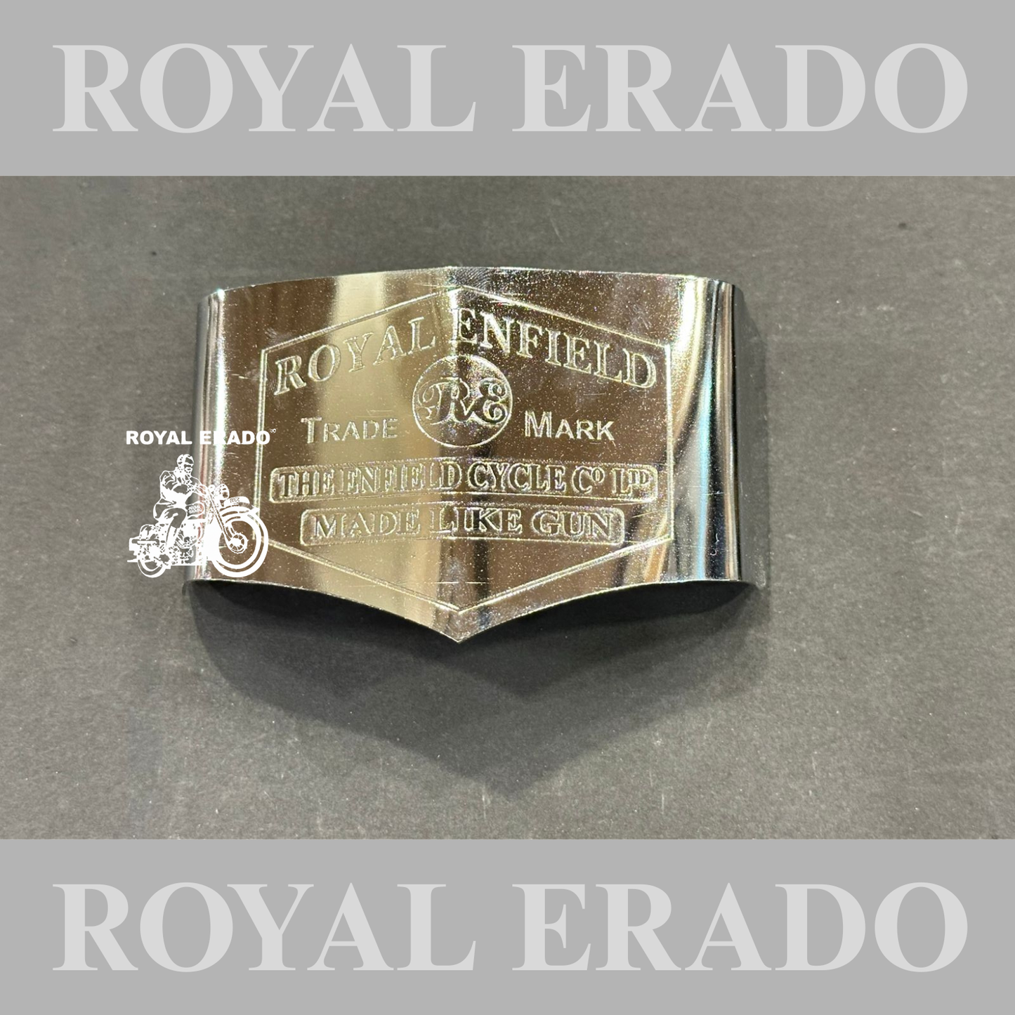 Royal Enfield Vintage British style made in England made like a gun logo Vintage 1962 old g2 model tail light shade in chrome engraved