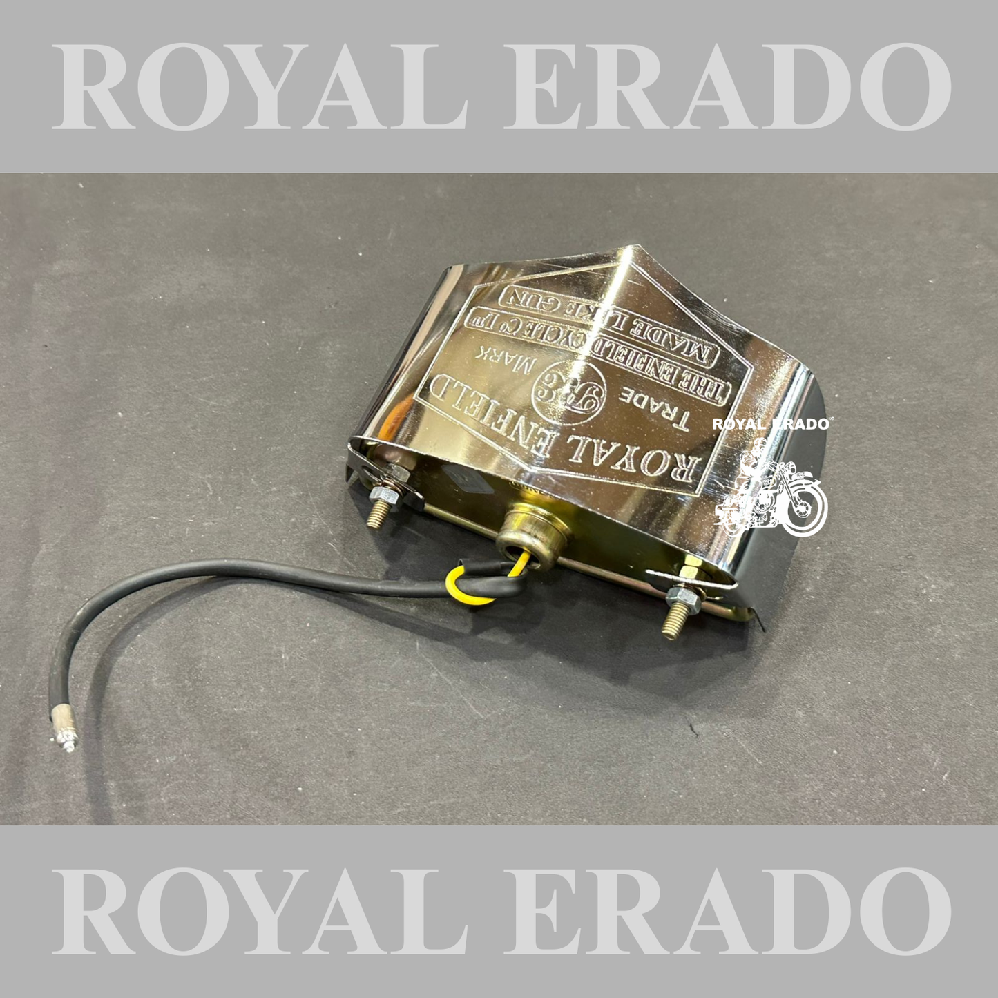 Royal Enfield Vintage British style made in England made like a gun logo Vintage 1962 old g2 model tail light with shade in chrome engraved