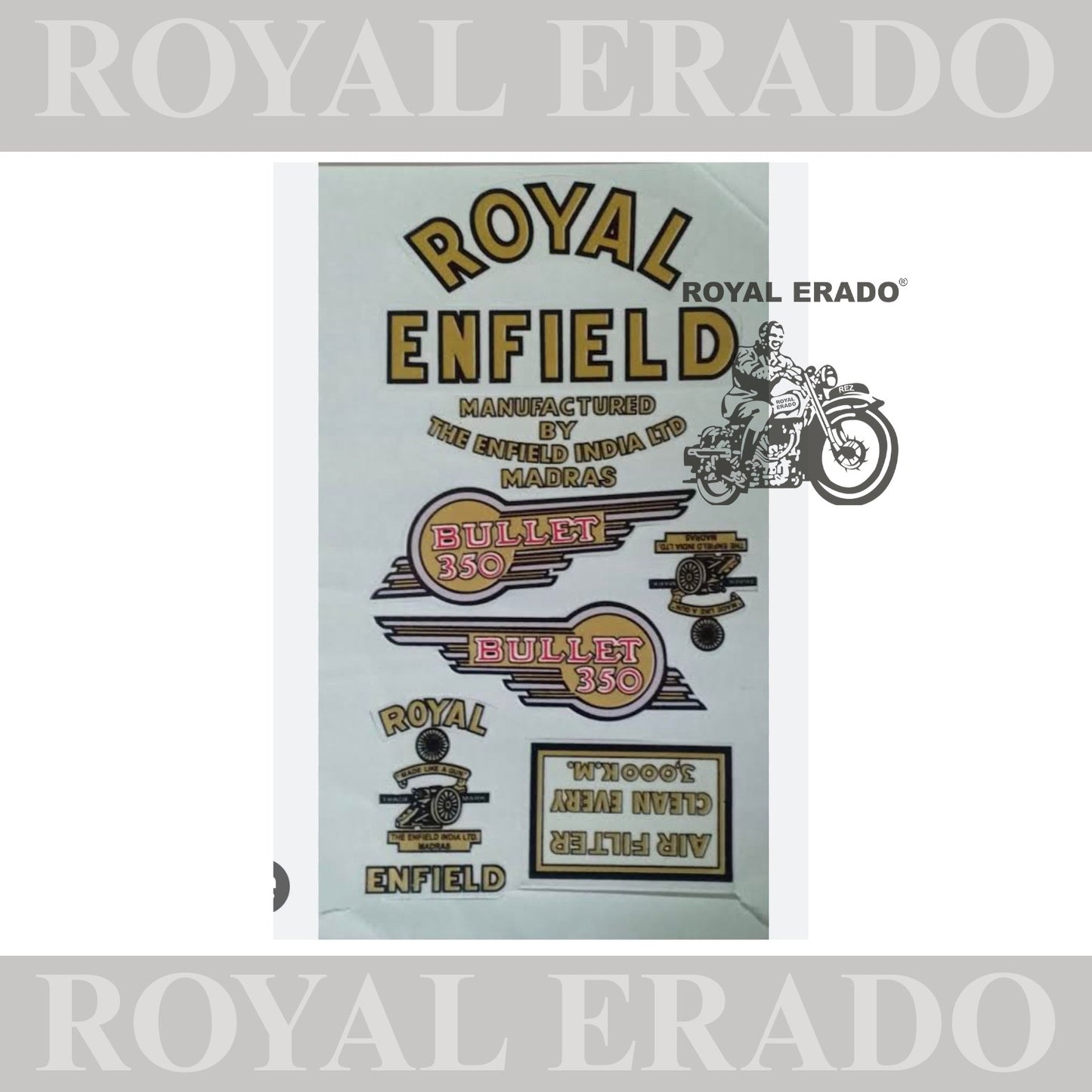 Royal Enfield 350 standard vintage old model g2 sticker kit set