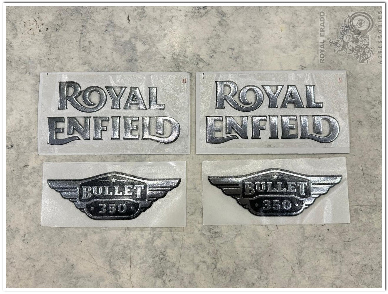 Royal enfield classic electra standard tank and tool box sticker in silver bullet 350 sticker