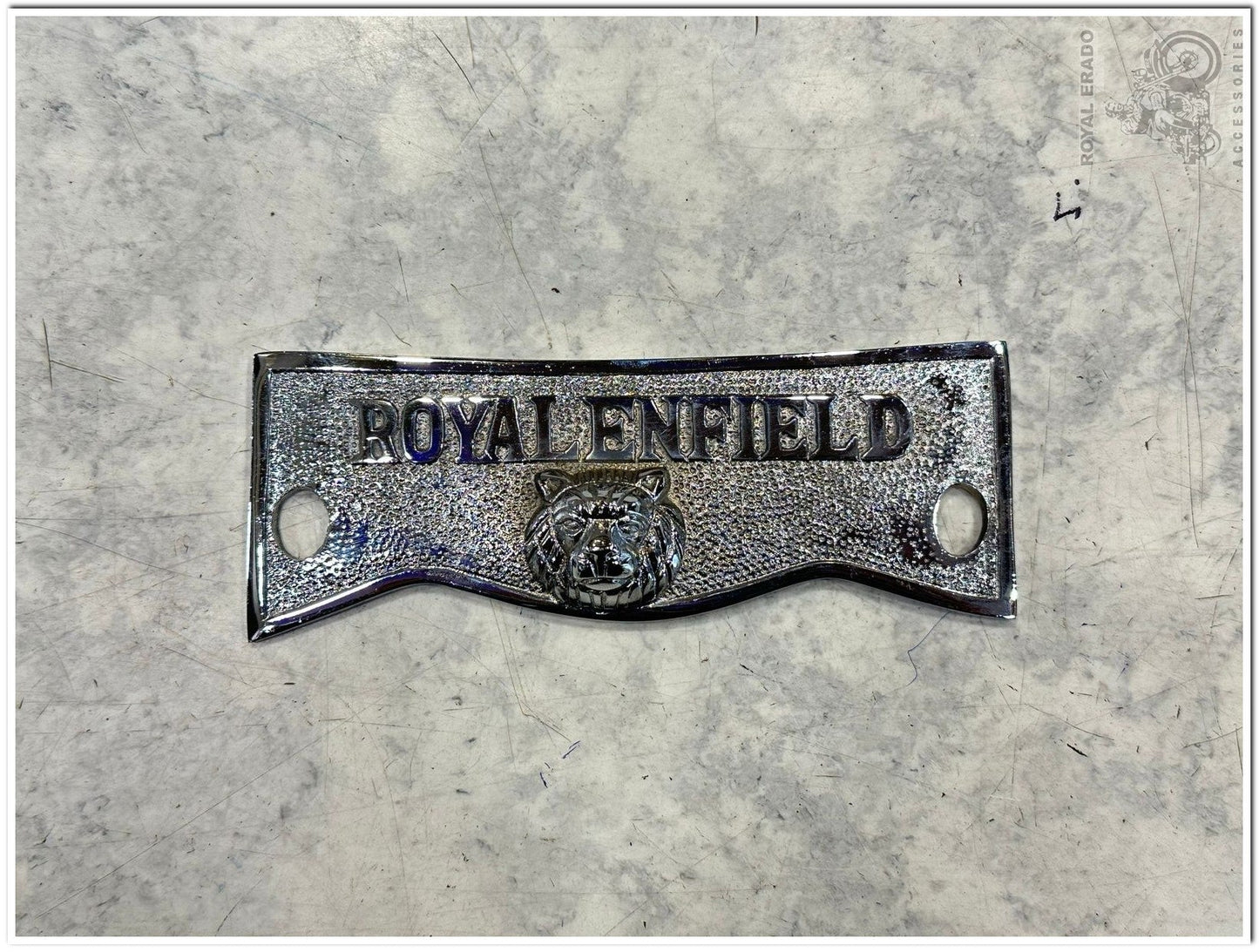 Royal enfield vintgage g2 1962 old bullet electra standard crown plate in brass chrome with lion face Fix instead of number plate